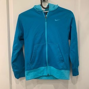 Shades of blue nike kids zip up sweatshirt
